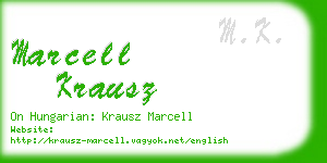 marcell krausz business card